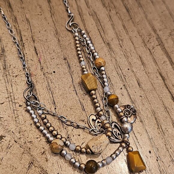 Heart Charm Layered Necklace Precious Stone NWT Jim Shore - Picture 5 of 9